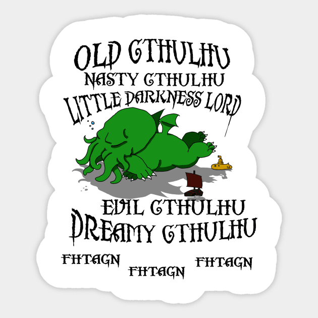 Happy Cthulhu Sticker by Zefkiel